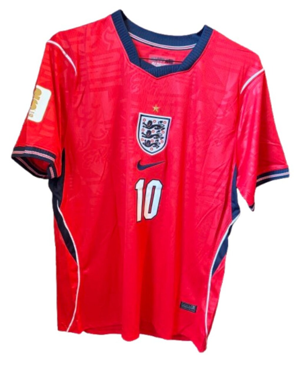 Bellingham 10 England Fan Soccer Jersey Red W/WC PATCHES L 2026 World Cup Away